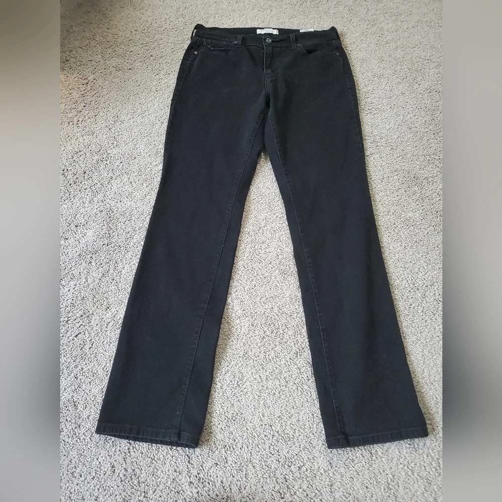 Levi's 505 Straight Leg Womens Black Jeans Size 12 Long